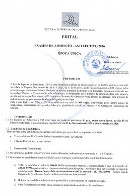 Edital ESJ - 2026